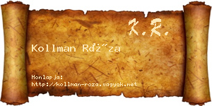 Kollman Róza névjegykártya
