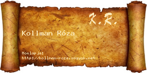 Kollman Róza névjegykártya